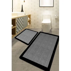 Lessentiel Maison Set prostirki za kupatilo Barley, 2 Komada, Siva