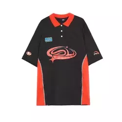 Cropp - Polo majica s printom - CRNO