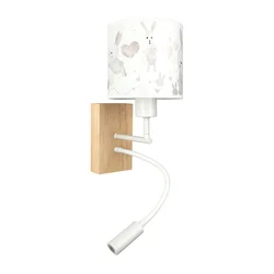 Brilagi - LED fleksibilna lampa BOBO WOOD 1xE27/25W/230V + LED/3W hrast/bela/zečići