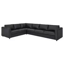 VIMLE Ugaona sofa, 5-sed, Grann/Bomstad crna