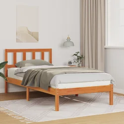 vidaXL Konstrukcija postelje z vzglavjem Voščeno rjava 75 x 190 cm
