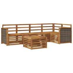 Sekcijska garnitura 5 pcs Prirodna Čvrsto drvo akacije