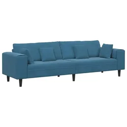 Vidaxl Kavč Modra 250 x 77 x 76 cm Žamet
