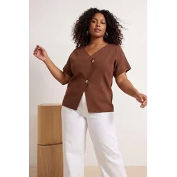 Trendyol Curve Ženska bluza Tbbss25Af00071, Braon