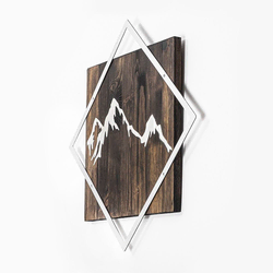 Wallity Zidna dekoracija Mountain - Silver, 54 x 54 cm,  Smeđa