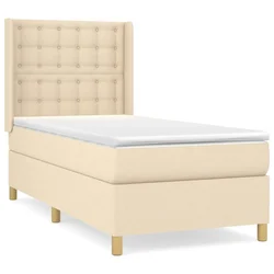 Vidaxl Box spring postelja z vzmetnico krem 100x200 cm blago