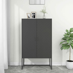 Visoka komoda antracit 80 x 35 x 135 cm čelična