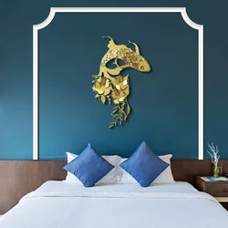 Wallity Zidna dekoracija Carpa Koi- APT748 L, 58 x 87 cm, Zlatne boje