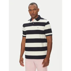 TOMMY HILFIGER Majica nočno modra/oranžna/bela