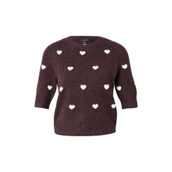 VERO MODA Pulover VMDOFFY INTARSIA vinsko rdeča / bela