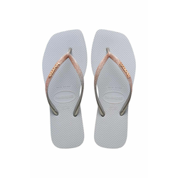 Japonke Havaianas SQUARE GLITTER ženske, siva barva, 4148102.3498