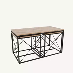 Hanah Home Defne Set Klub stolova, 3 komada, Hrast