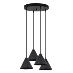 GH VISEČA SVETILKA SOHO ČRNE 4-STEKLENE 14 CM E14