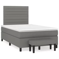 vidaXL Box spring postelja z vzmetnico temno siva 120x190 cm blago