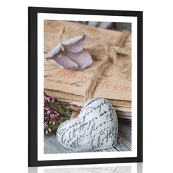 Plakat s paspartujem nostalgični listi - 60x90 silver