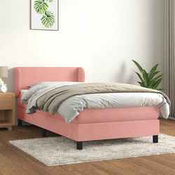 VIDAXL Box spring postelja z vzmetnico roza 90x190 cm žamet