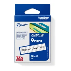 Brother TZe-121 crna na prozirno 9mm