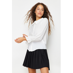 Trendyol White Baby Collar Frilly Woven Shirt
