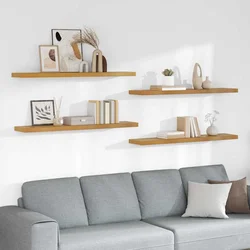 Polica na zidu 4 pcs Bež 120 x 23,5 x 4 cm Konstruirano drvo