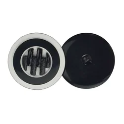 Gumb - 23 mm - bel, črn