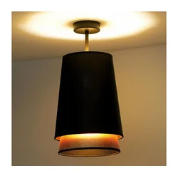 Duolla - Plafonski luster BELL SHINY 1xE27/15W/230V, prečnik 25 cm, crna/bakrena