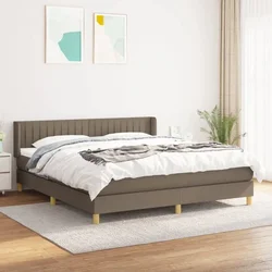 shumee Box spring postelja z vzmetnico taupe 180x200 cm blago