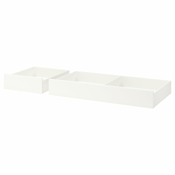 SONGESAND Kutija za odlaganje, krevet,2kom., bela, 200 cm