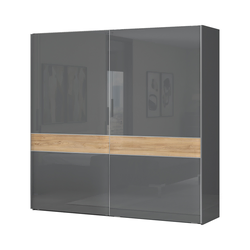 JELA Klizni plakar PK231/ON - kolekcija Onyx - Antracit HG lak/Pacifik orah lak - 230x224x61 cm