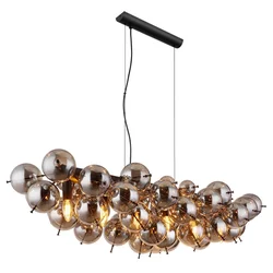 Globo 15633H1S - Luster na sajli UDO 6xE14/25W/230V crna