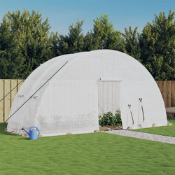 Staklenik s čeličnim okvirom bijeli 12 m2 6 x 2 x 2,85 m