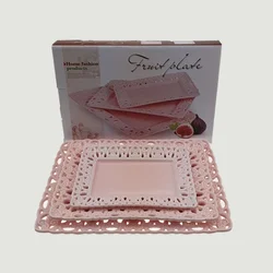 Keramički tanjir set 3/1 milije roza 181005
