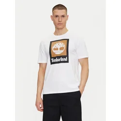 Timberland Majica TB0A5QS2 Bela Regular Fit