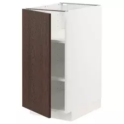 METOD Podni element s policama, bela/Sinarp smeđa, 40x60 cm