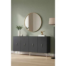 Hanah Home komoda Ayshe 150, 150 cm, antracit / srebrna