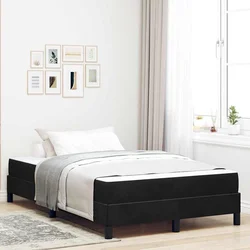 Vidaxl Postelja boxspring z vzmetnico Črna 120 x 190 cm Žamet
