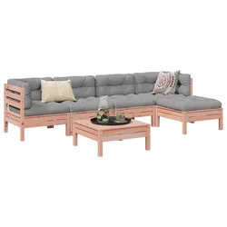 6-dijelni set vrtnih sofa od masivne duglazije s jastucima