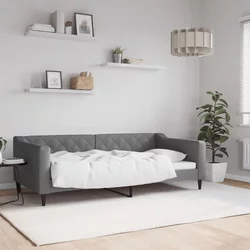 shumee Raztegljiva postelja temno siva 90x190 cm blago