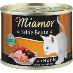 MIAMOR Vlažna hrana za mačke Feine beute piletina 185g