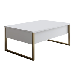 Hanah Home Luxe Sto za dnevnu sobu, Belo-Zlatna