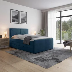 Livetastic BOXSPRING POSTELJA 120 cm  x 200 cm , les, kovina, umetna masa, tekstil modra