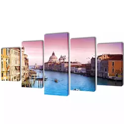 vidaXL Set platen s printom Benetk 200 x 100 cm