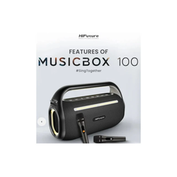 HiFuture Zvučnici MusicBox 100, 70W, Bluetooth, 2 mikrofona, Crni