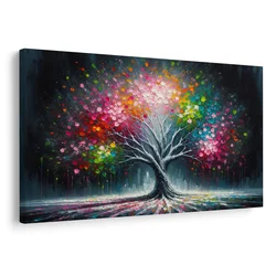 Slika pisano drevo življenja - 90x60