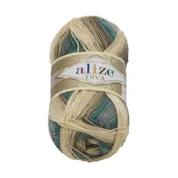 Preja DIVA BATIK - 100g / 350 m - bela, bež, modra