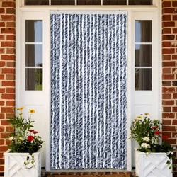Zastor protiv insekata plavo-bijelo-srebrni 90 x 220 cm šenil
