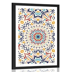 Plakat s paspartujem edinstveni etno vzorec - 60x90 silver