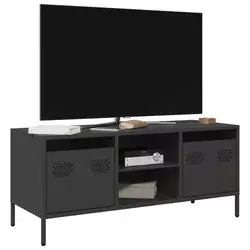 TV ormarić crni 101,5x39x43,5 cm hladno valjani čelik