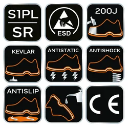 Zaštitne cipele plitke S1PL SR ESD vel. 40 crne Neo