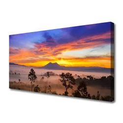 tulup.si Slika na platnu Megla landscape drevesa 140x70 cm
