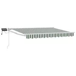 Ručna zlačivna tenda s LED diodama Zelena i bijela 3 x 2,5 m